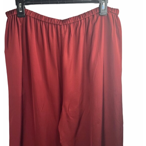 Diane Von Furstenberg Womens Red Elastic Waist Wide-Leg Pants Size Large - Picture 3 of 12